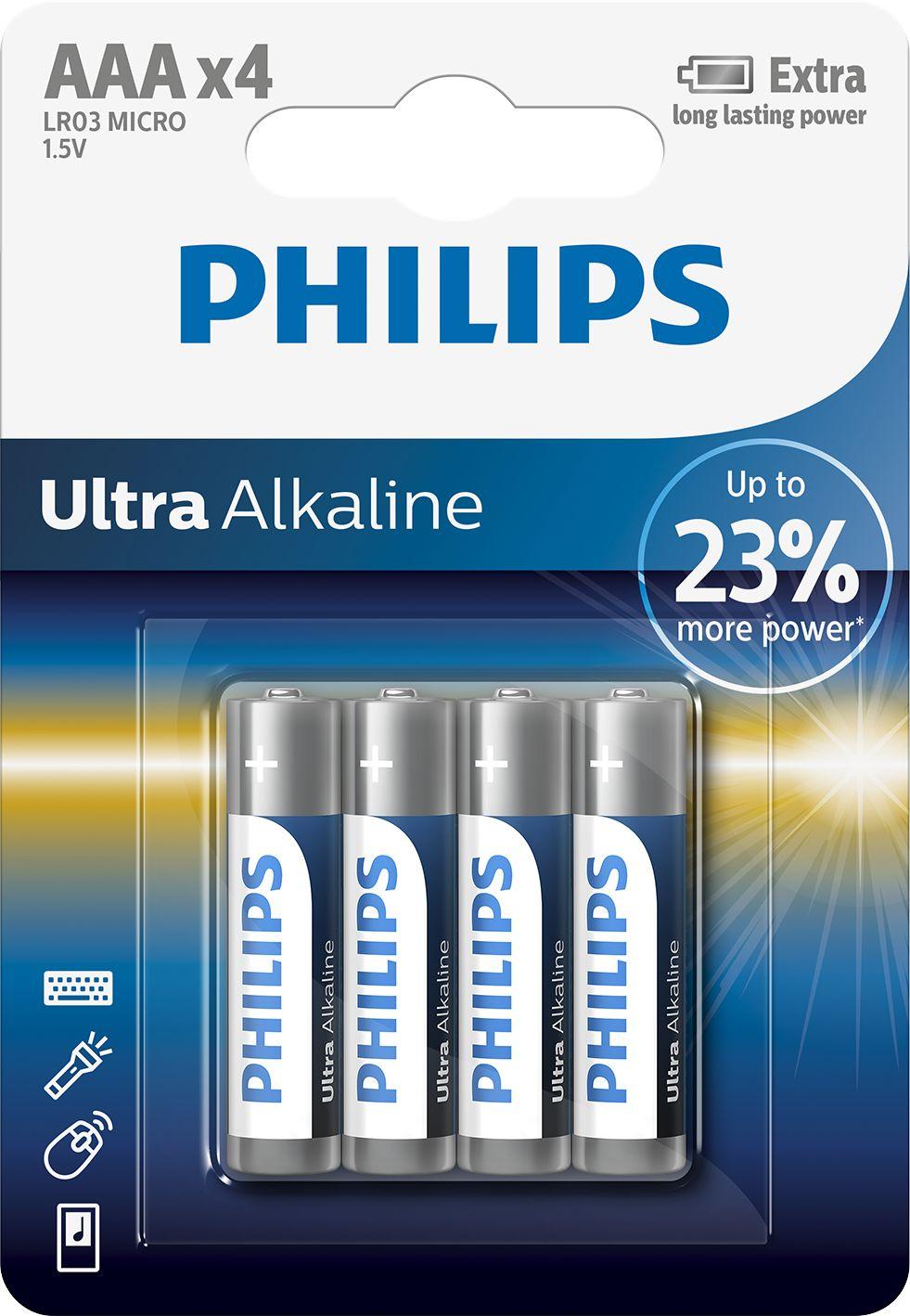 Pilhas Alcalinas PHILIPS LR03E4B/10 (AAA - 4 unidades - 1,5 V), miniatura 2