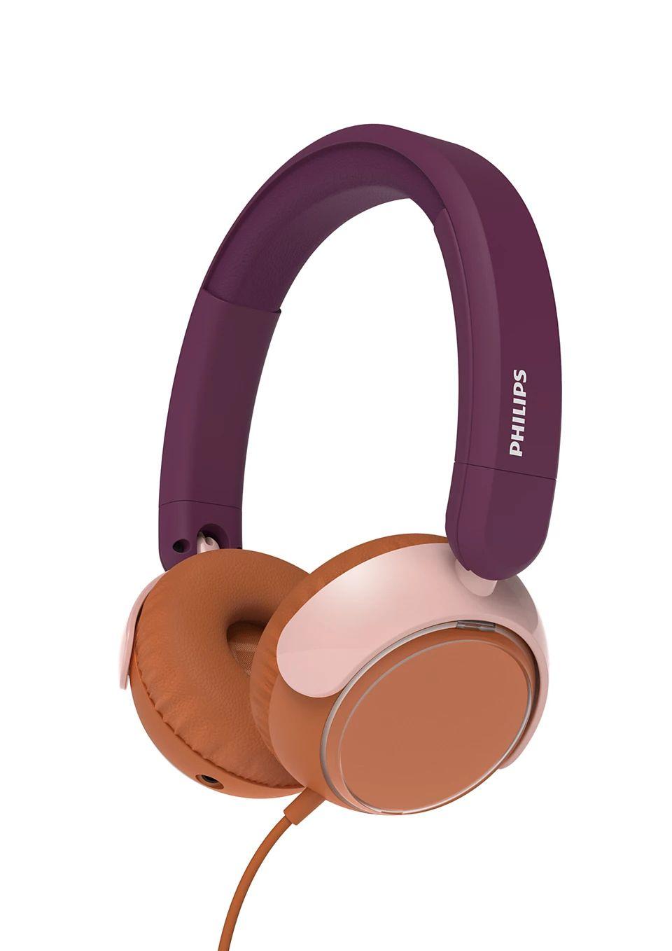 Auscultadores PHILIPS TAK2000MP/00 (Binaural - Com fios - Supra-aural - Rosa e Roxo)
