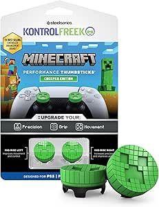 Conjunto de Thumbsticks de Desempenho STEELSERIES KontrolFreek Minecraft Creeper 2200-PS5 (PlayStation - Verde/Preto)