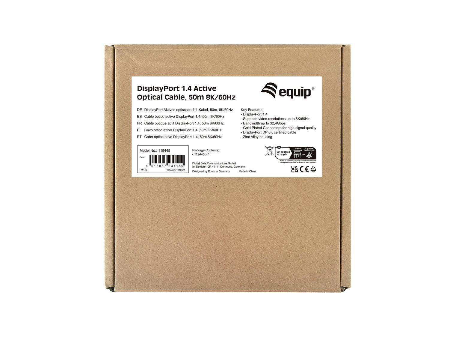 Cabo Ótico Ativo DisplayPort EQUIP 119445 (50 m - Preto), miniatura 5