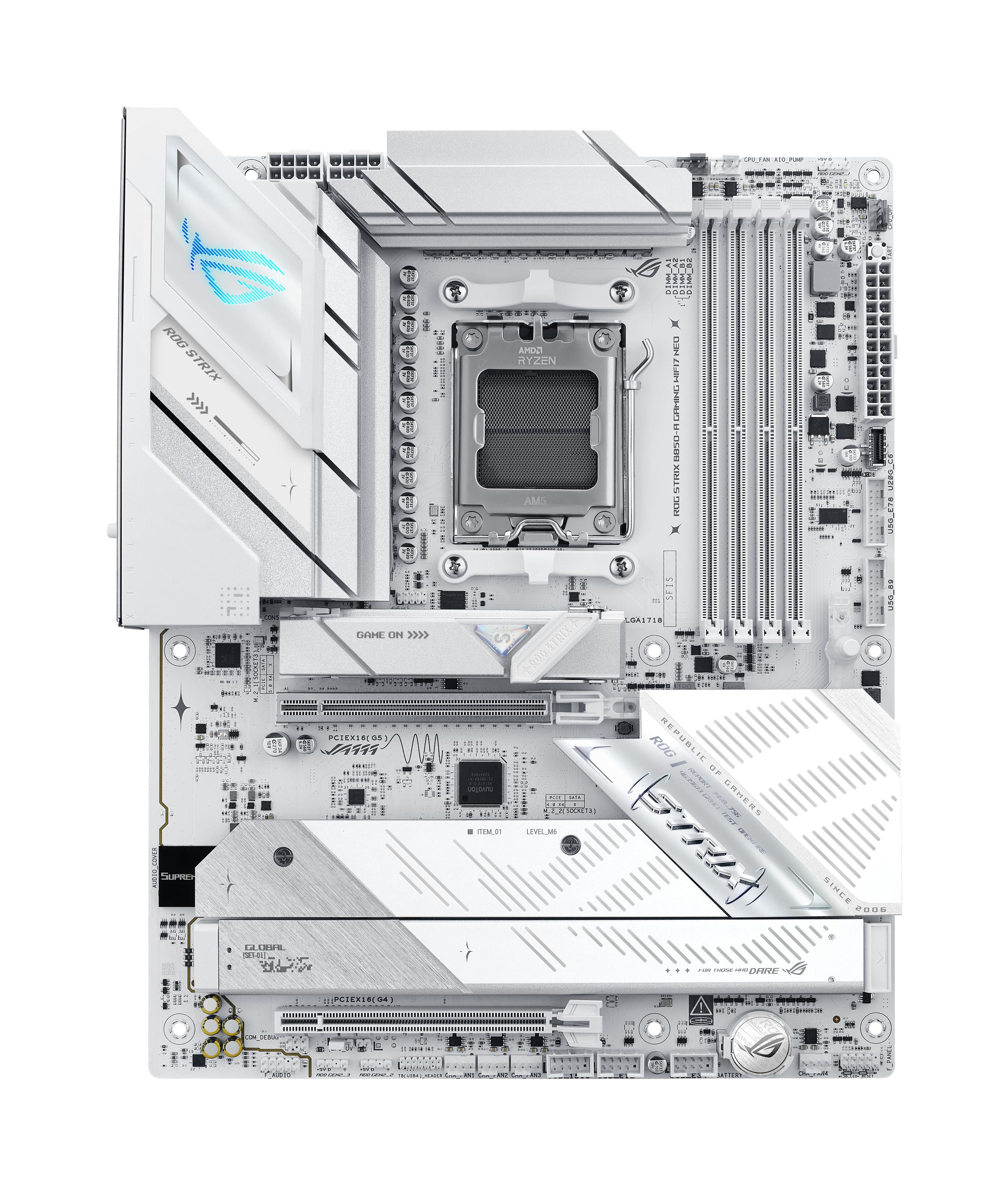 Motherboard ASUS ROG STRIX B850-A GAMING WIFI7 NEO (AM5 - ATX - Duplo canal - Branco)