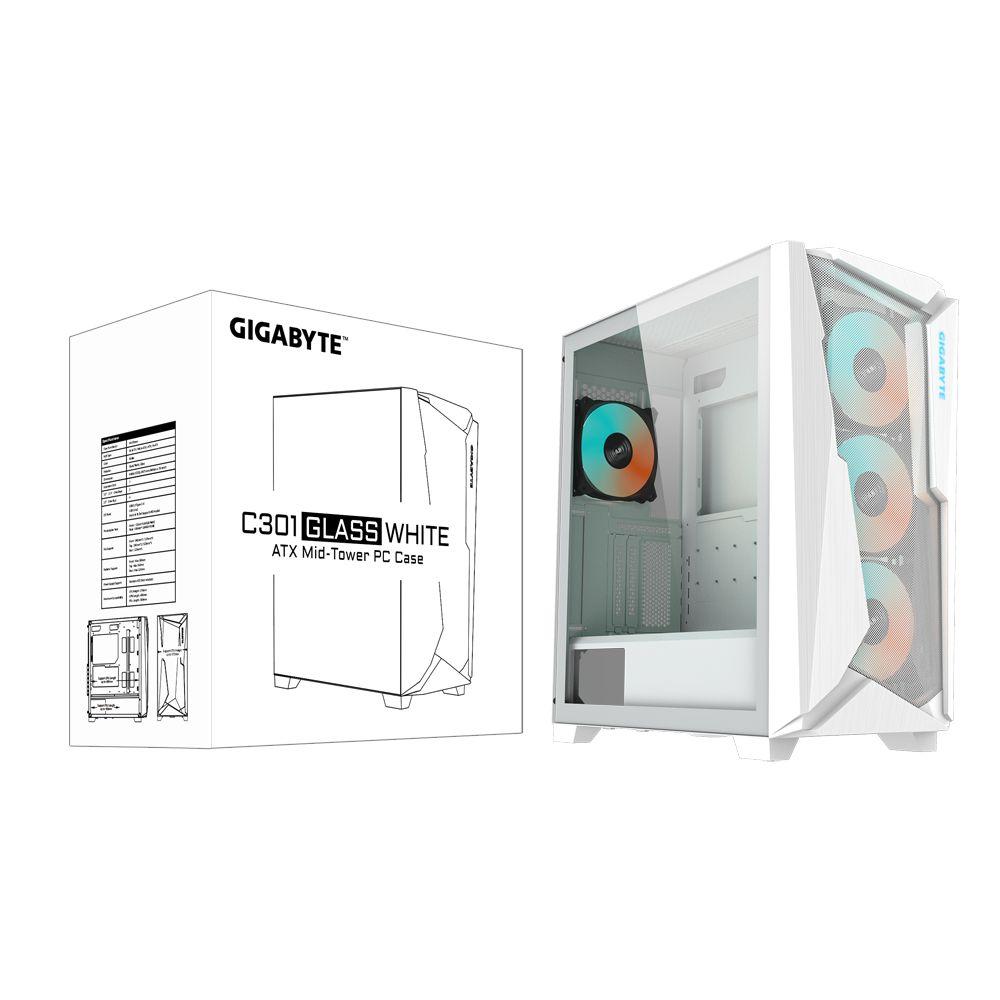 Caixa PC Gaming GIGABYTE AC301GW V2 (Midi Tower - Vidro, Plástico, Aço - 17 cm - Branco) — miniatura 8