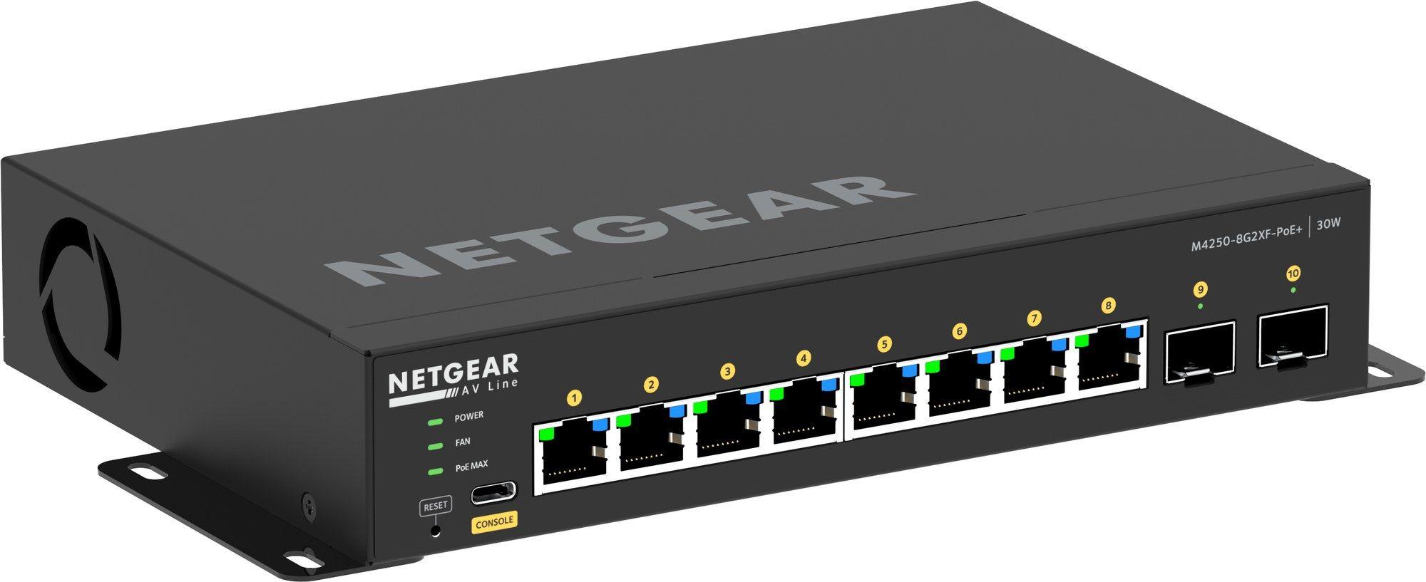 Switch Gerido NETGEAR GSM4210PX-100EUS M4250-8G2XF-PoE+ (Gigabit Ethernet - 2 x 10 Gigabit - 24 Gbit/s - Preto) — miniatura 2