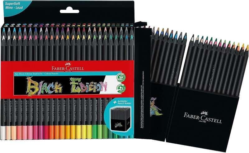 Lápis de Cor FABER-CASTELL Black Edition Pack de 50 (Sortido)