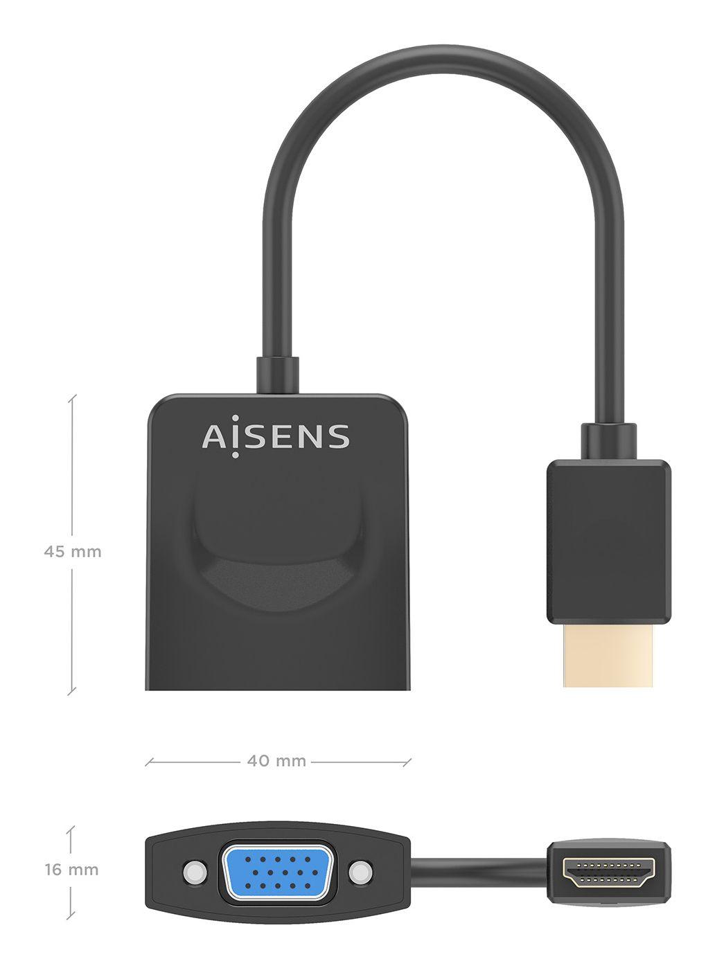 Conversor HDMI para VGA AISENS A122-0947 (0,15 m - HDMI Type A - Preto), miniatura 4