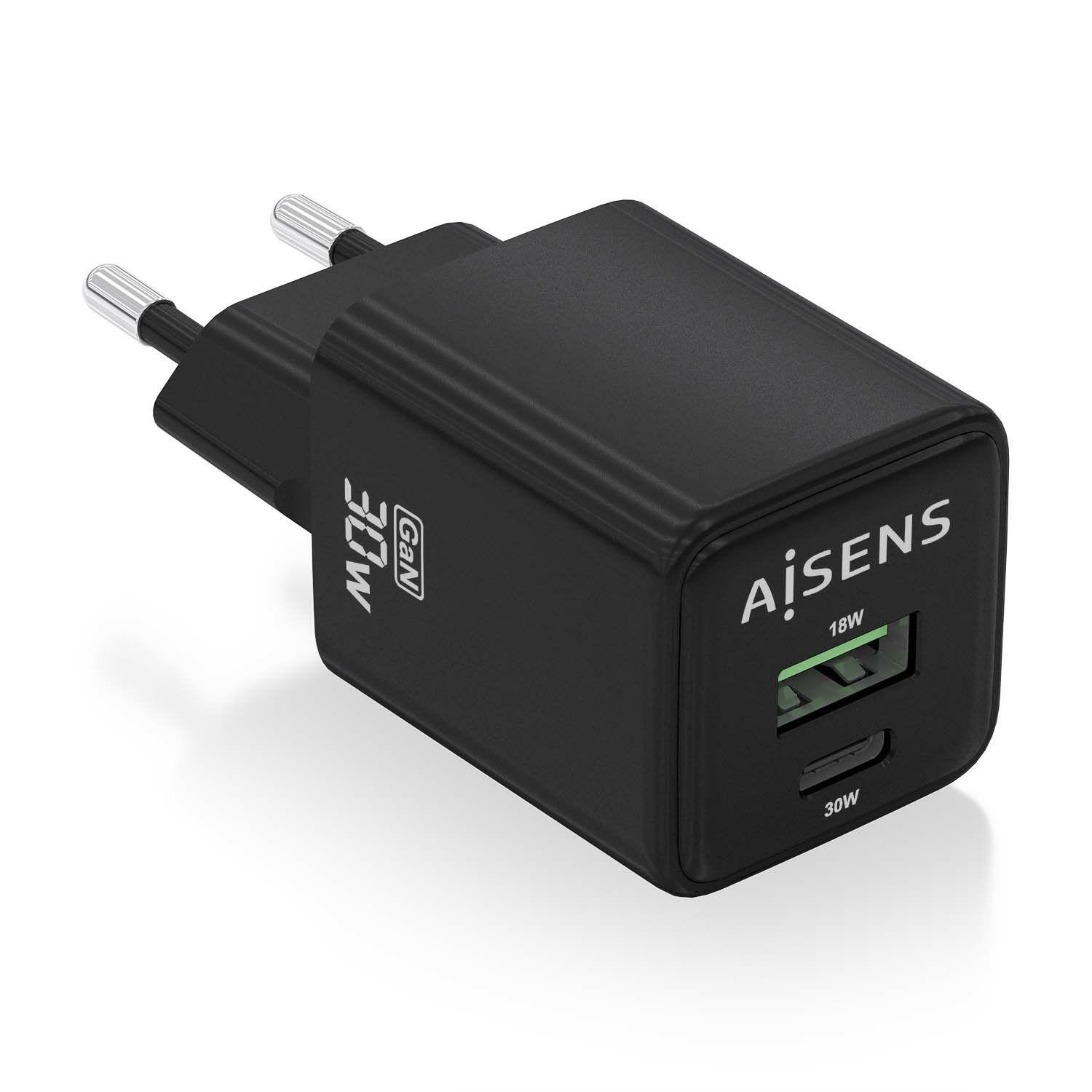 Carregador AISENS ASCH-30W2P038-BK (33 W - 30 W - Preto)