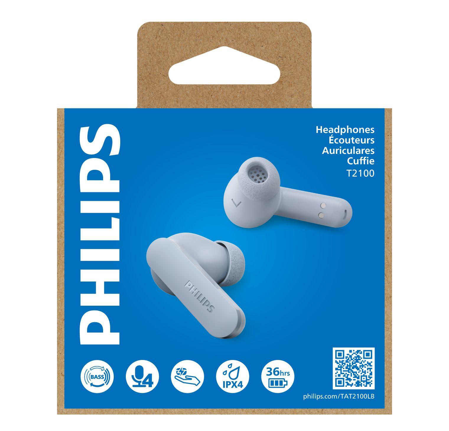 Auscultadores True Wireless PHILIPS TAT2100LB/00 (36 h - Azul Claro) — miniatura 2