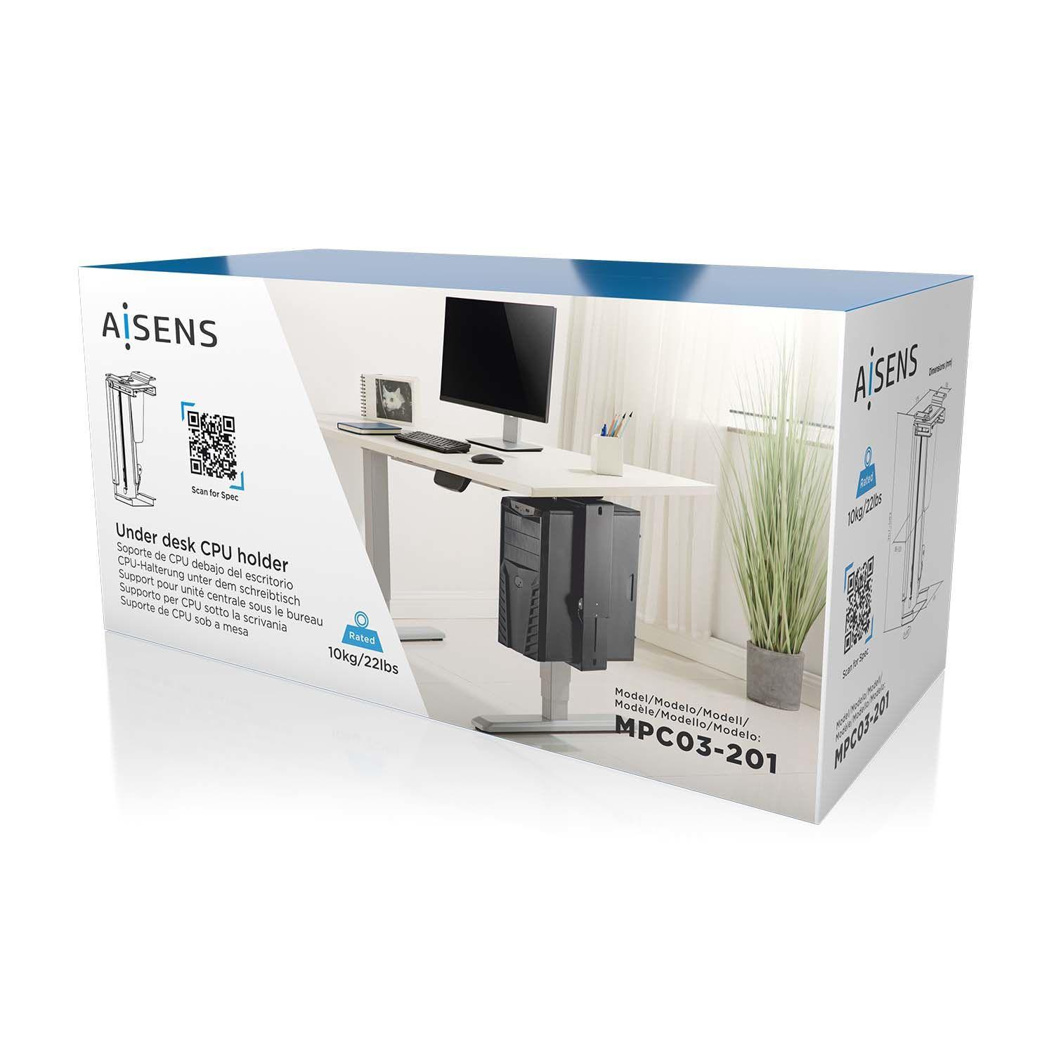 Suporte para CPU Sob Secretária AISENS MPC03-201 (10 kg - Parafuso - Preto), miniatura 6