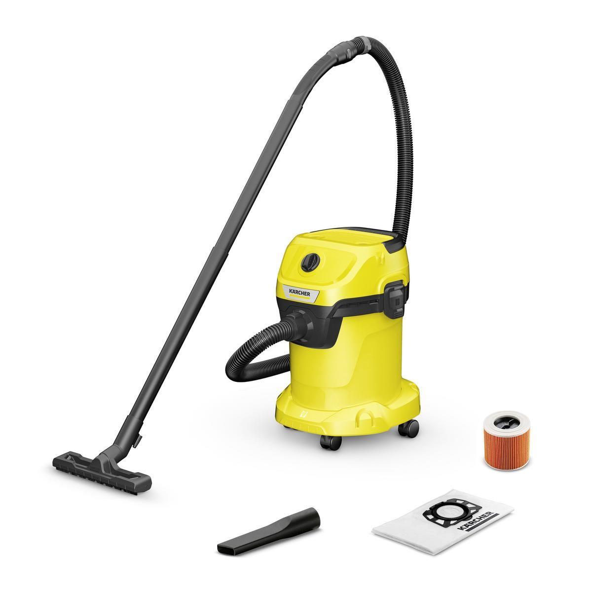 Aspirador e Líquidos KÄRCHER WD 3 V-17/4/20 (Altura 49,2 cm - 17 L - Saco de pó - Amarelo/Preto) — imagem 1
