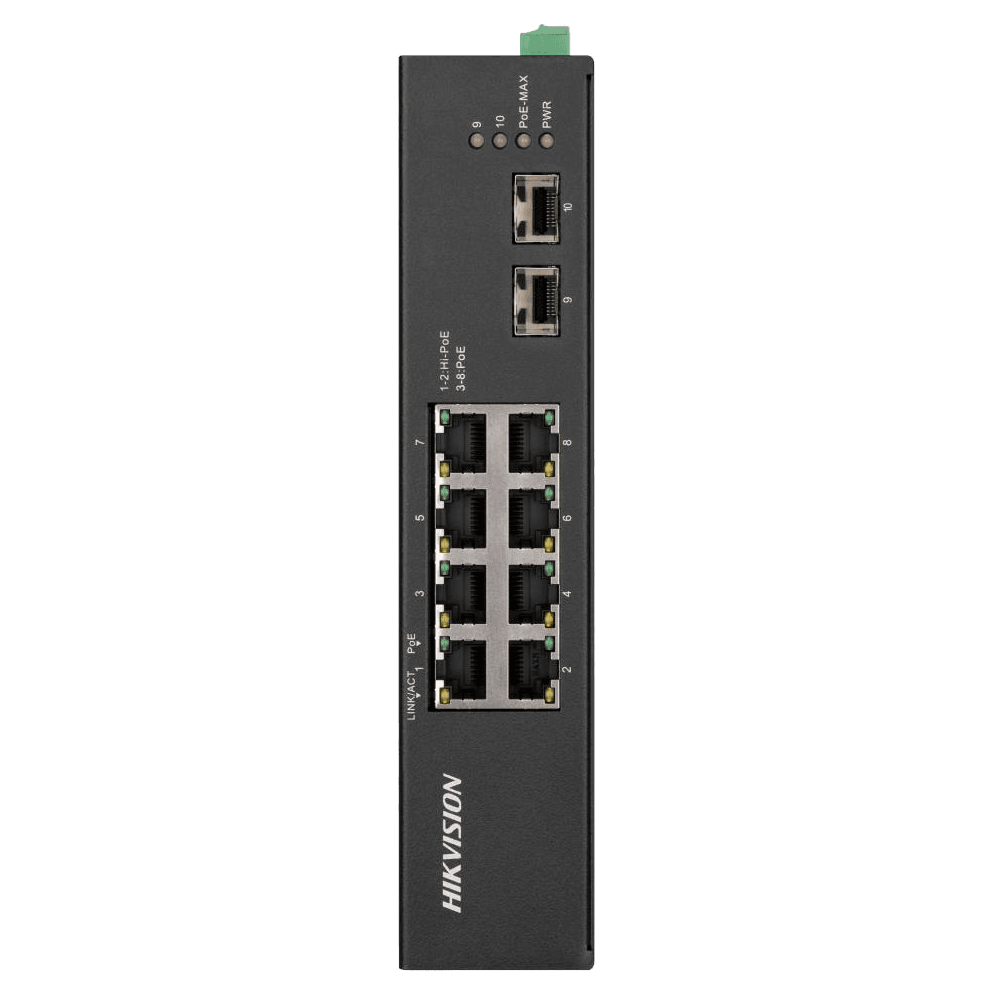 Switch Industrial HIKVISION DS-3T0510HP-E/HS (10/100/1000 Mbps - 20 Gbit/s - Gigabit Ethernet - Preto)