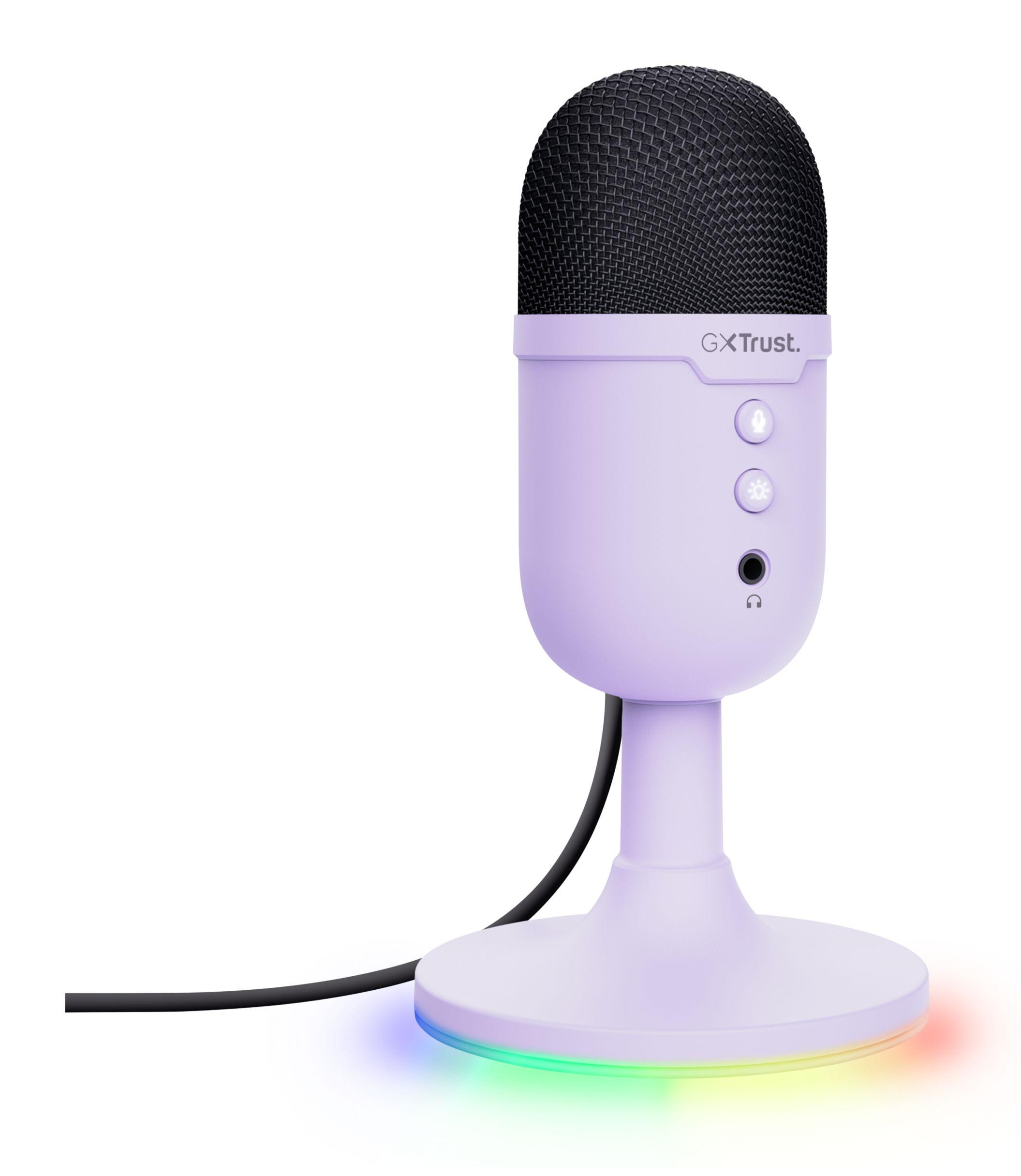 Microfone TRUST GXT 234P Yunix RGB (Microfone de mesa - Com fios - USB/3.5 mm - Roxo) — miniatura 2
