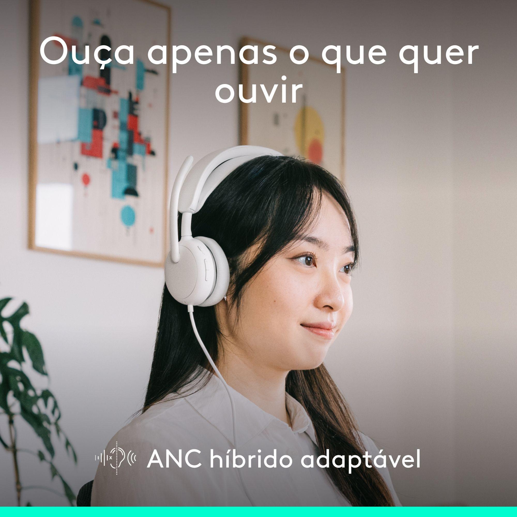 Headset LOGITECH Zone Wired 2 (Binaural - Com fios - Supra-aural - Branco), miniatura 2