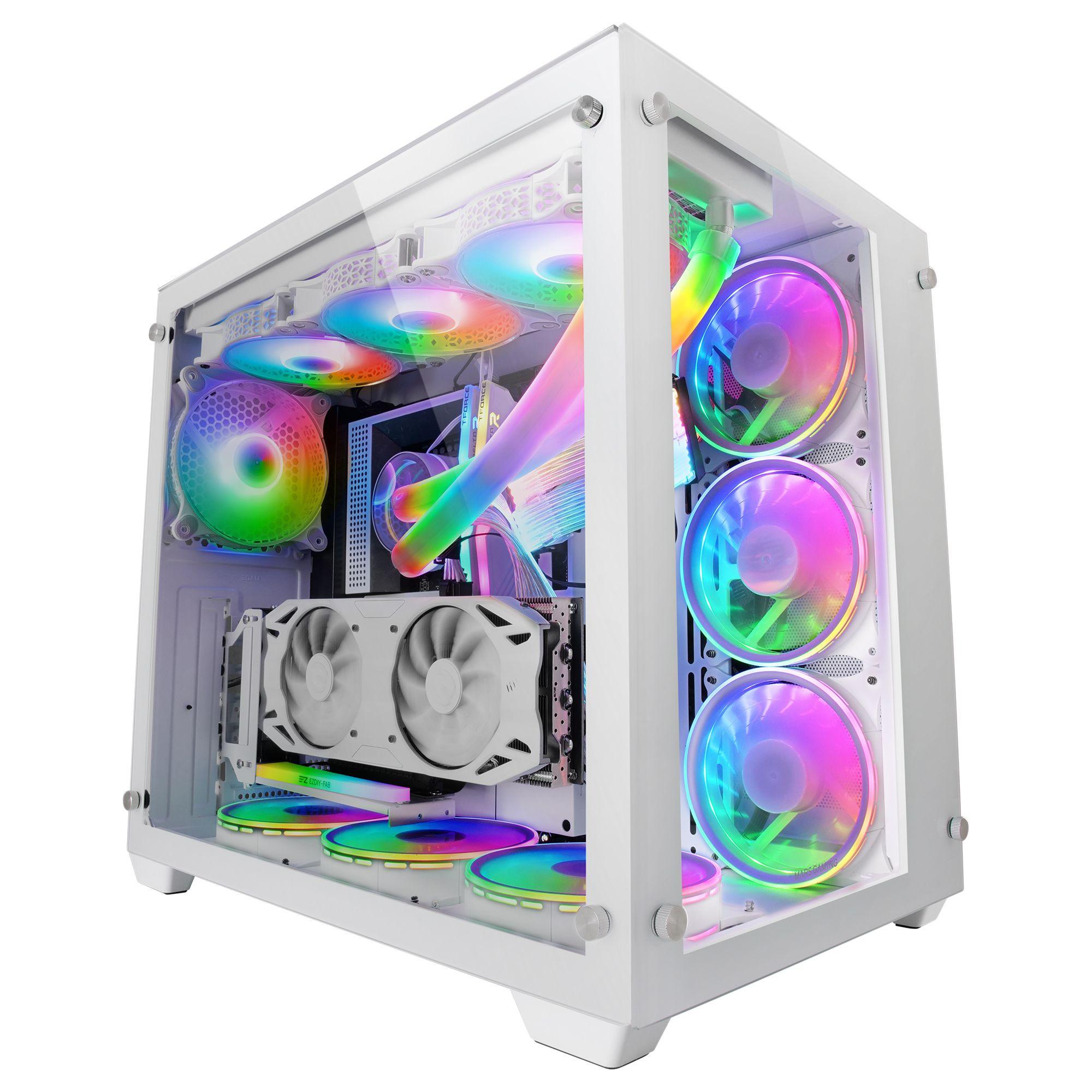 Caixa PC MARS GAMING MCV3 (Tower - Vidro temperado - 16,2 cm - Branco)