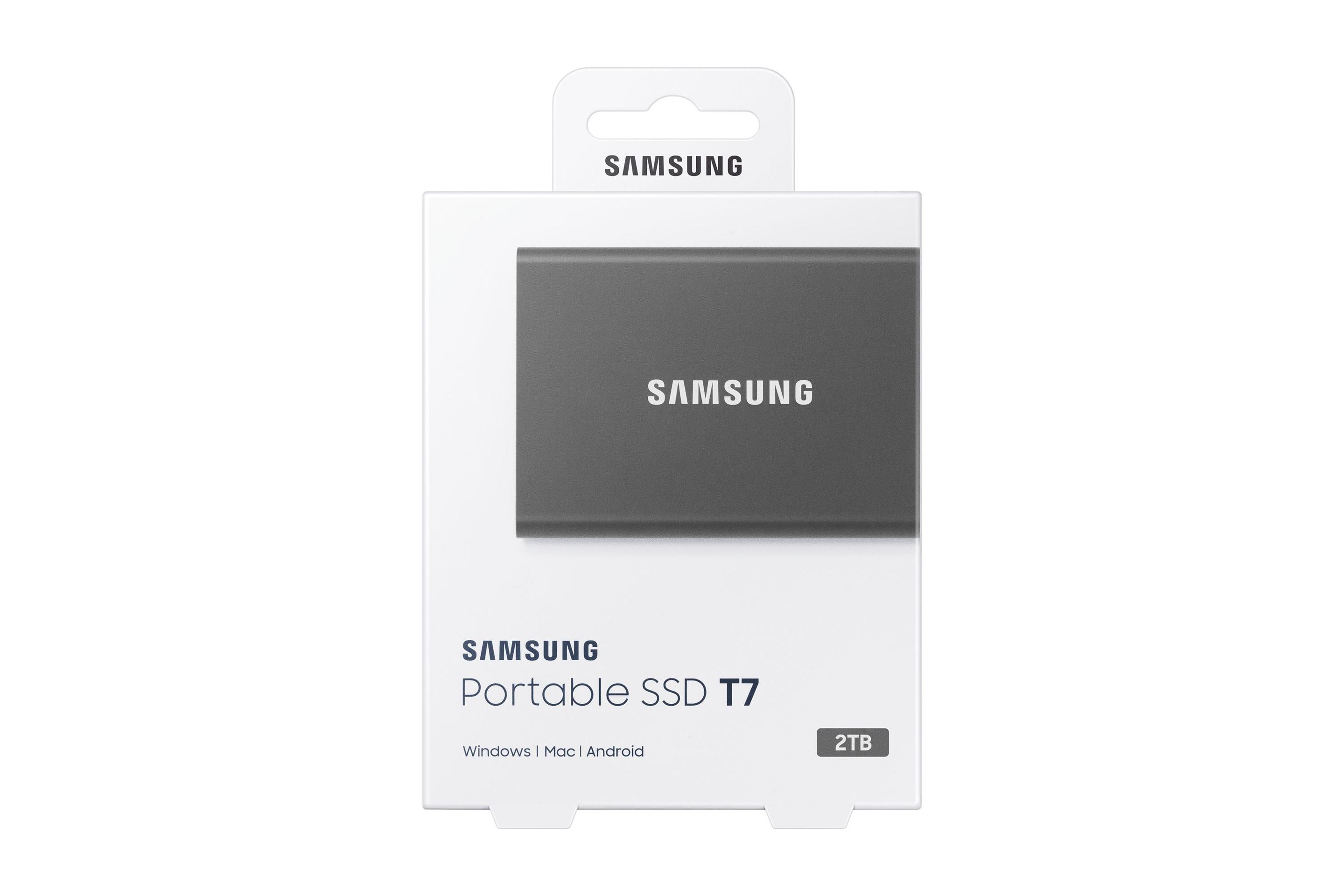 SSD SAMSUNG Portable SSD T7 (2 TB - 2.5" - USB 3.2 - Cinzento) — miniatura 6