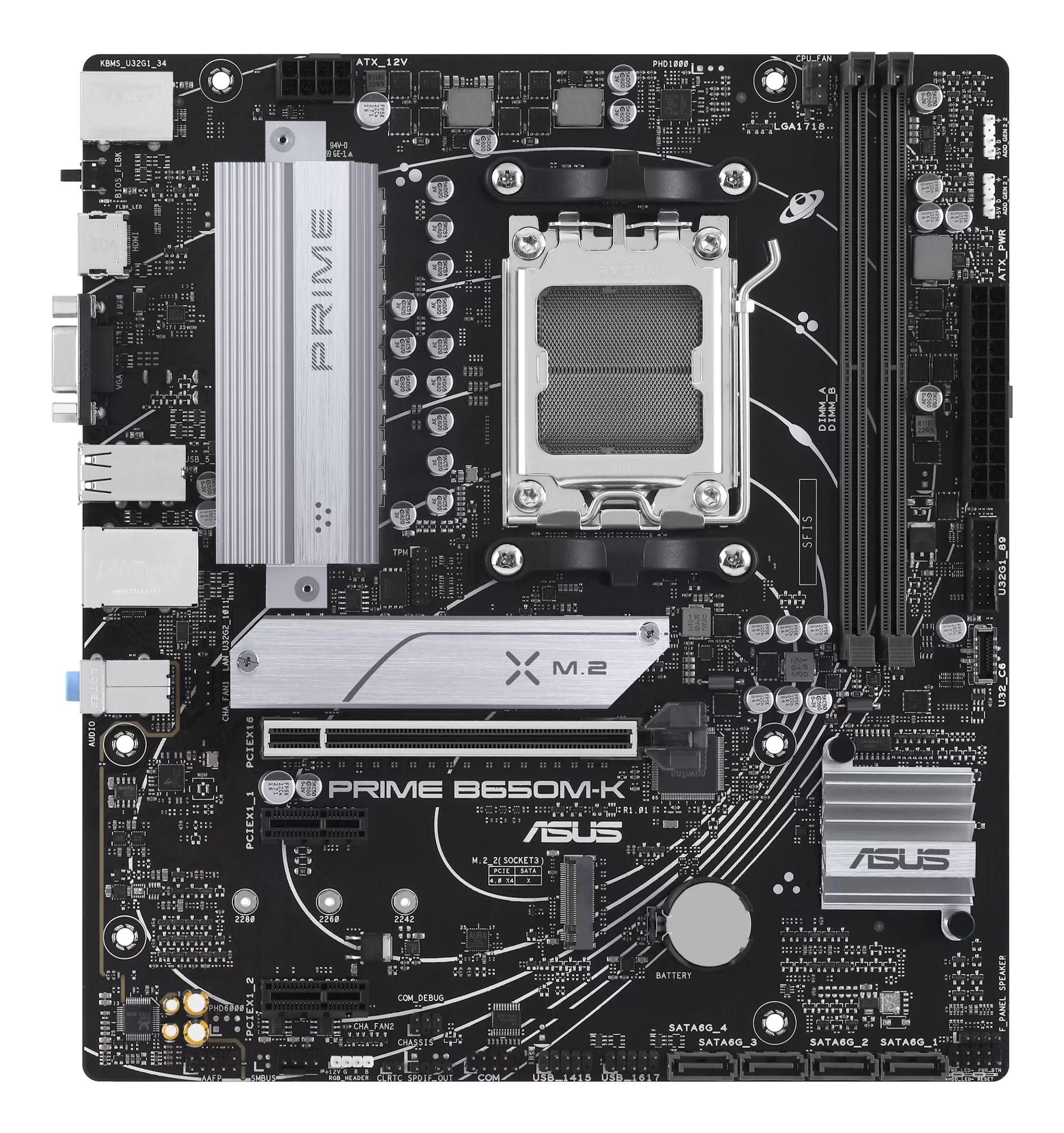 Motherboard ASUS Prime B650M-K (AM5 - AMD Ryzen Série 7000 - Micro ATX), miniatura 2