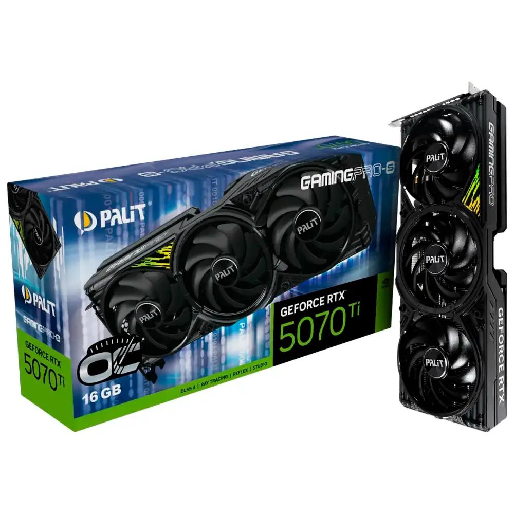 Placa Gráfica PALIT GeForce RTX 5070 Ti GamingPro-S OC (GeForce RTX 5070 Ti - 28 Gbit/s - 16 GB - Preto) — miniatura 2