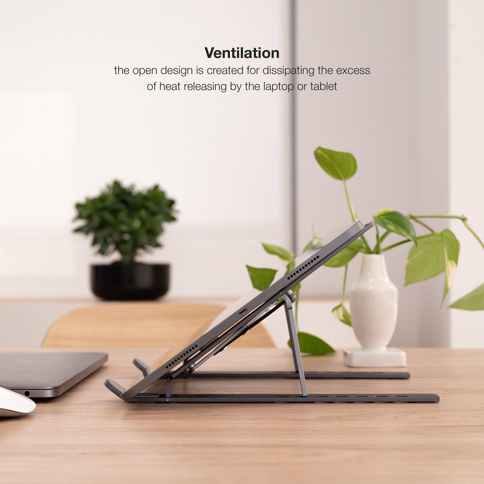 Suporte para Portátil e Tablet TOOQ TQLRS0033-AL-G (38,1 cm - 5 kg - 15" - Cinzento), miniatura 8