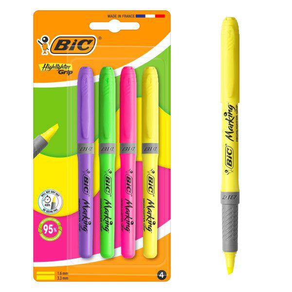 Marcadores Fluorescentes BIC Highlighter Grip (197 × 101 mm - Cores sortidas)