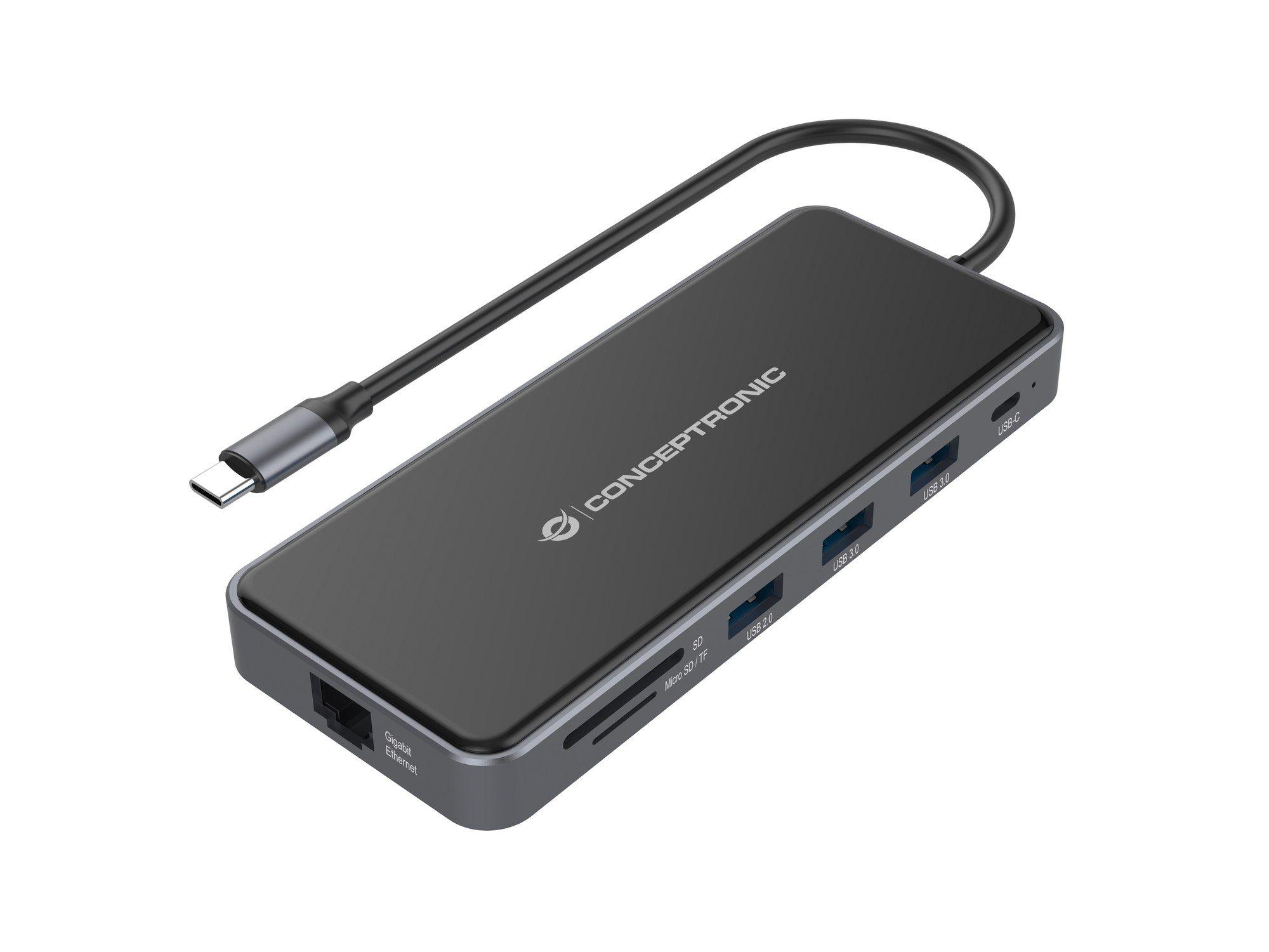 Dock USB-C CONCEPTRONIC DONN15G (0,25 m - Cinzento)