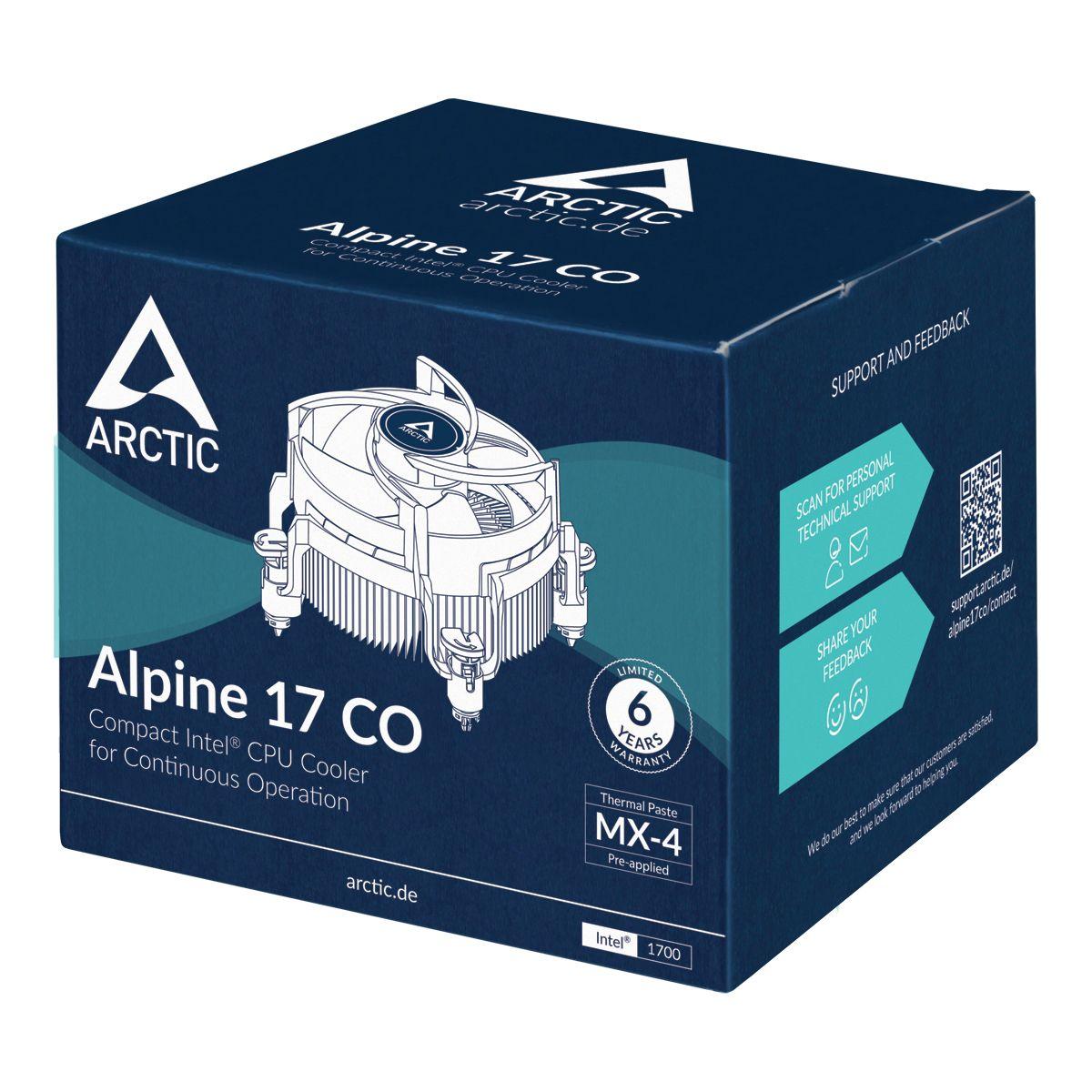 Cooler de CPU ARCTIC Alpine 17 CO (LGA 1700, LGA 1851 - Alumínio - LGA 1700 - Preto e Prateado) — miniatura 7