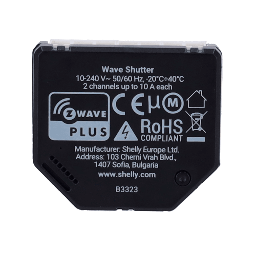 Relé Inteligente para Persianas SHELLY Wave Shutter (Plástico - Preto) — miniatura 3