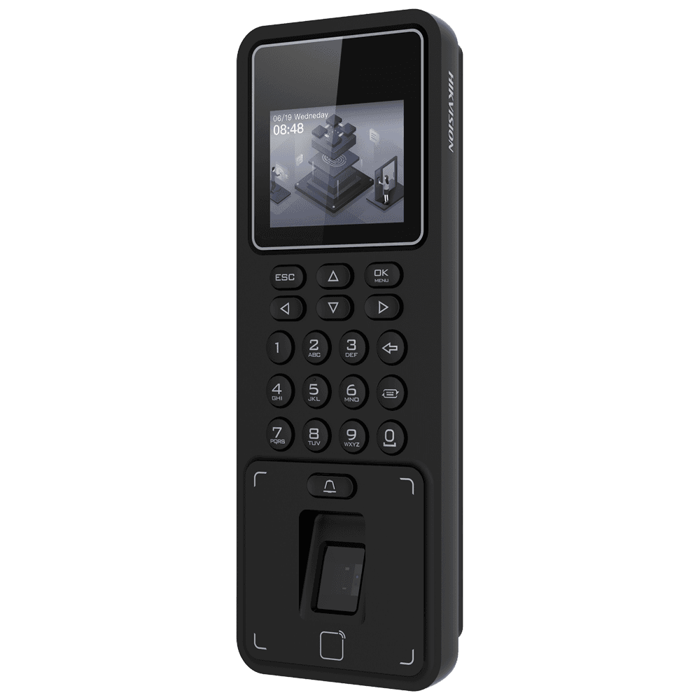 Terminal de Controlo de Acesso HIKVISION DS-K1T808EFWX (Impressão Digital, Cartão EM e PIN - 3.000 Utilizadores - 100.000 Registos)
