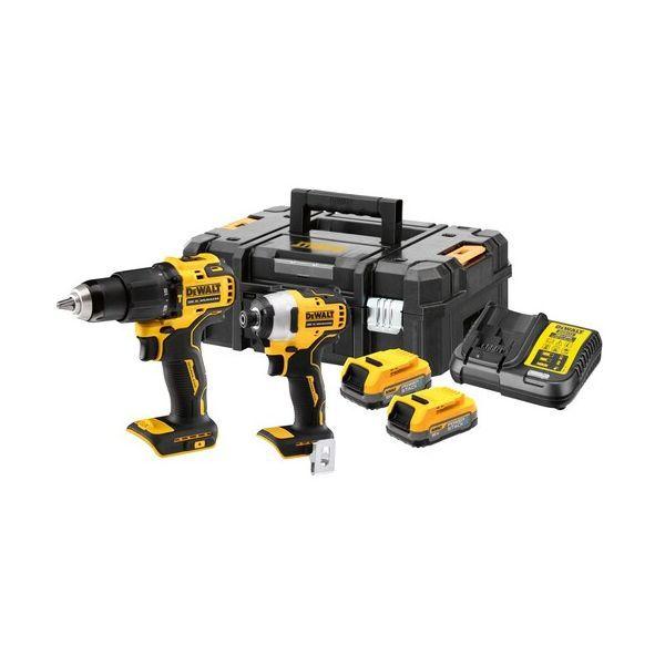 Kit de Ferramentas a Bateria DEWALT DCK2062E2T-QW (18 V - Bateria - Li-Ion POWERSTACK - Amarelo/Preto)