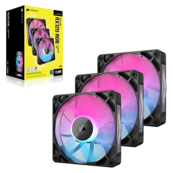 Conjunto de Ventoinhas CORSAIR iCUE LINK RX120 RGB (Preto), miniatura 3