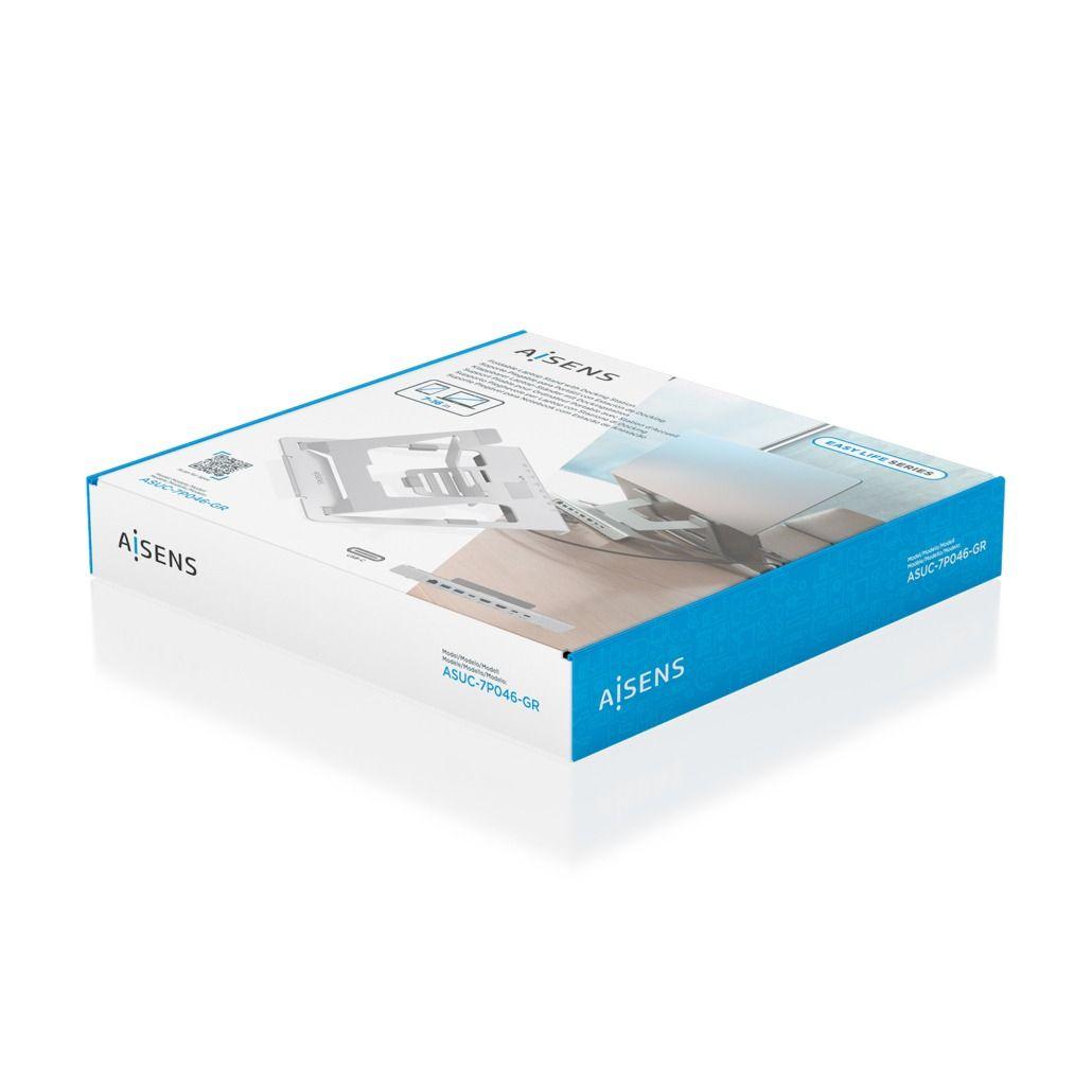 Suporte para Portátil e Tablet AISENS ASUC-7P046-GR (USB Type-C para USB Type-C - Cinzento) — miniatura 9