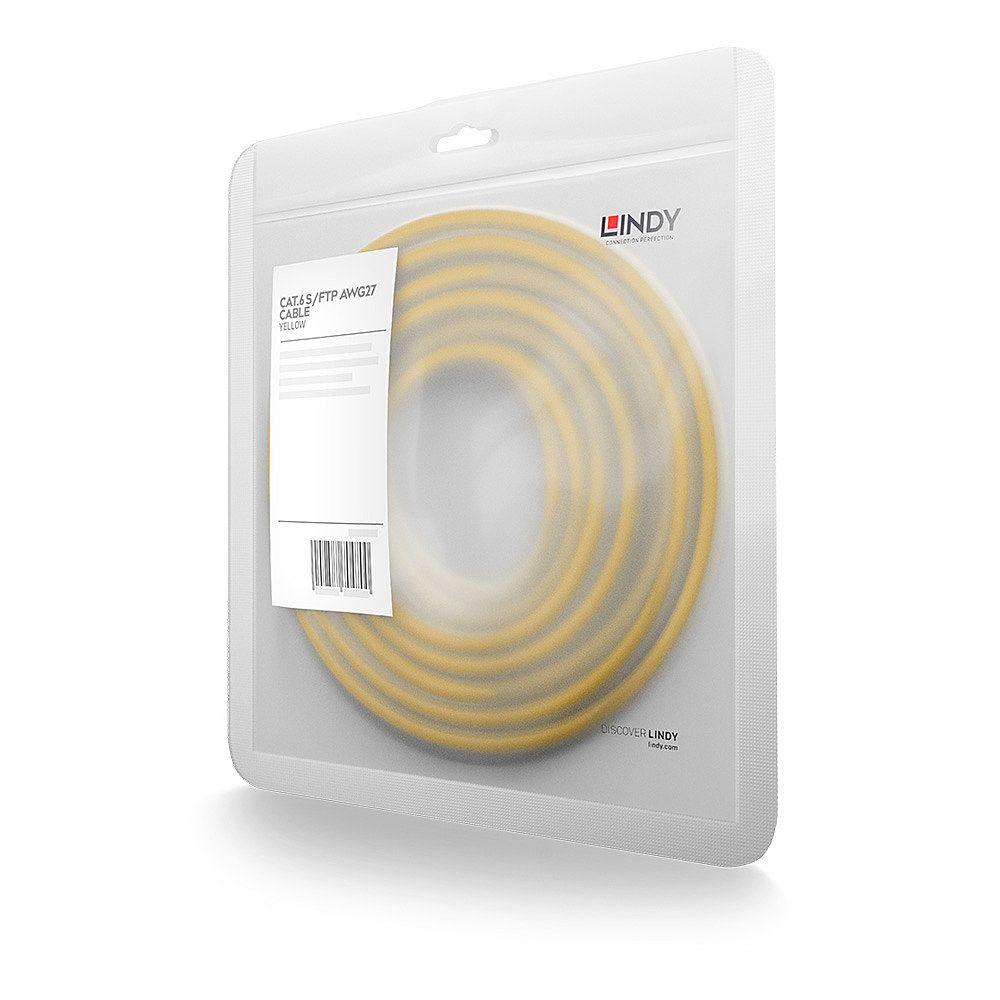 Cabo de Rede LINDY 47764 (2 m - Cat6 - RJ-45 macho - Amarelo)