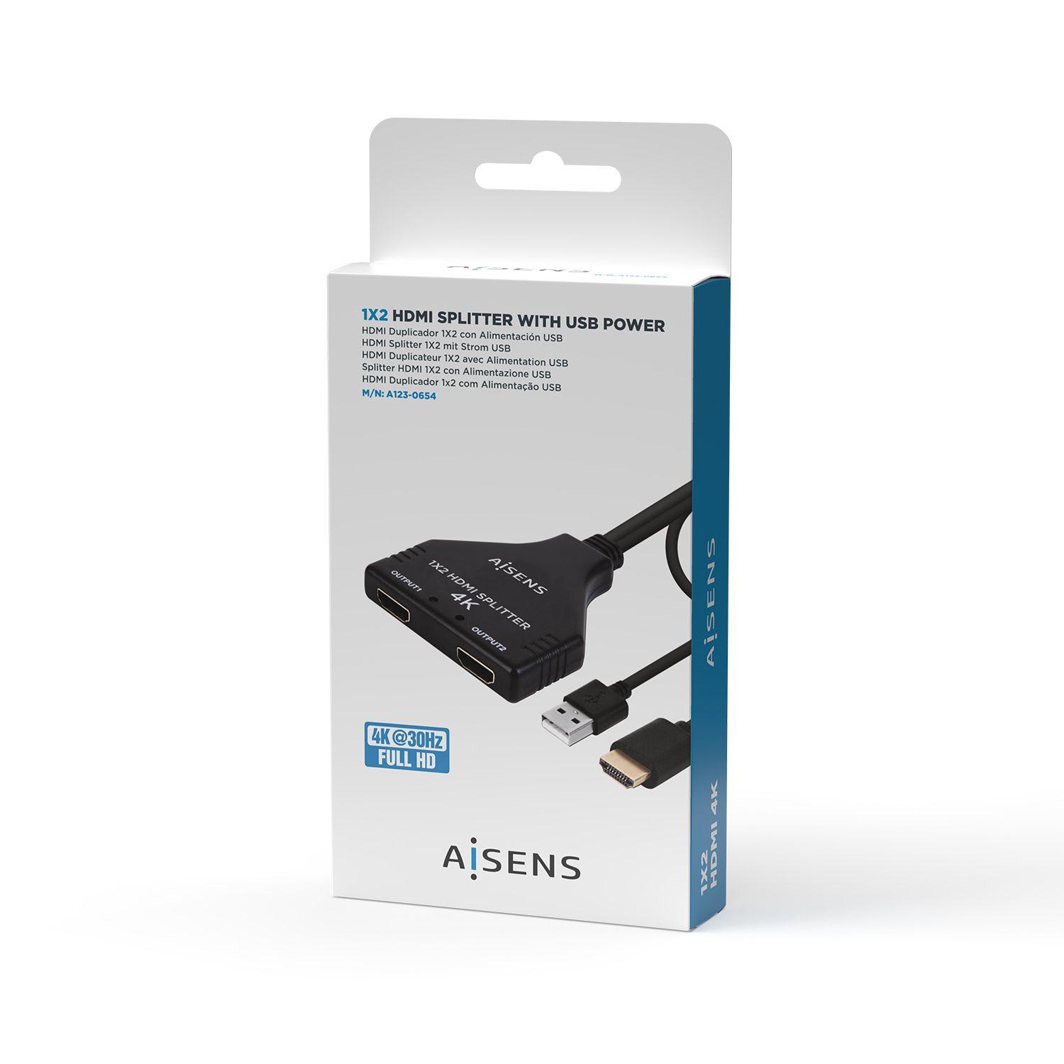 Duplicador HDMI AISENS A123-0654 (0,3 m - 30 Hz - Preto), miniatura 6