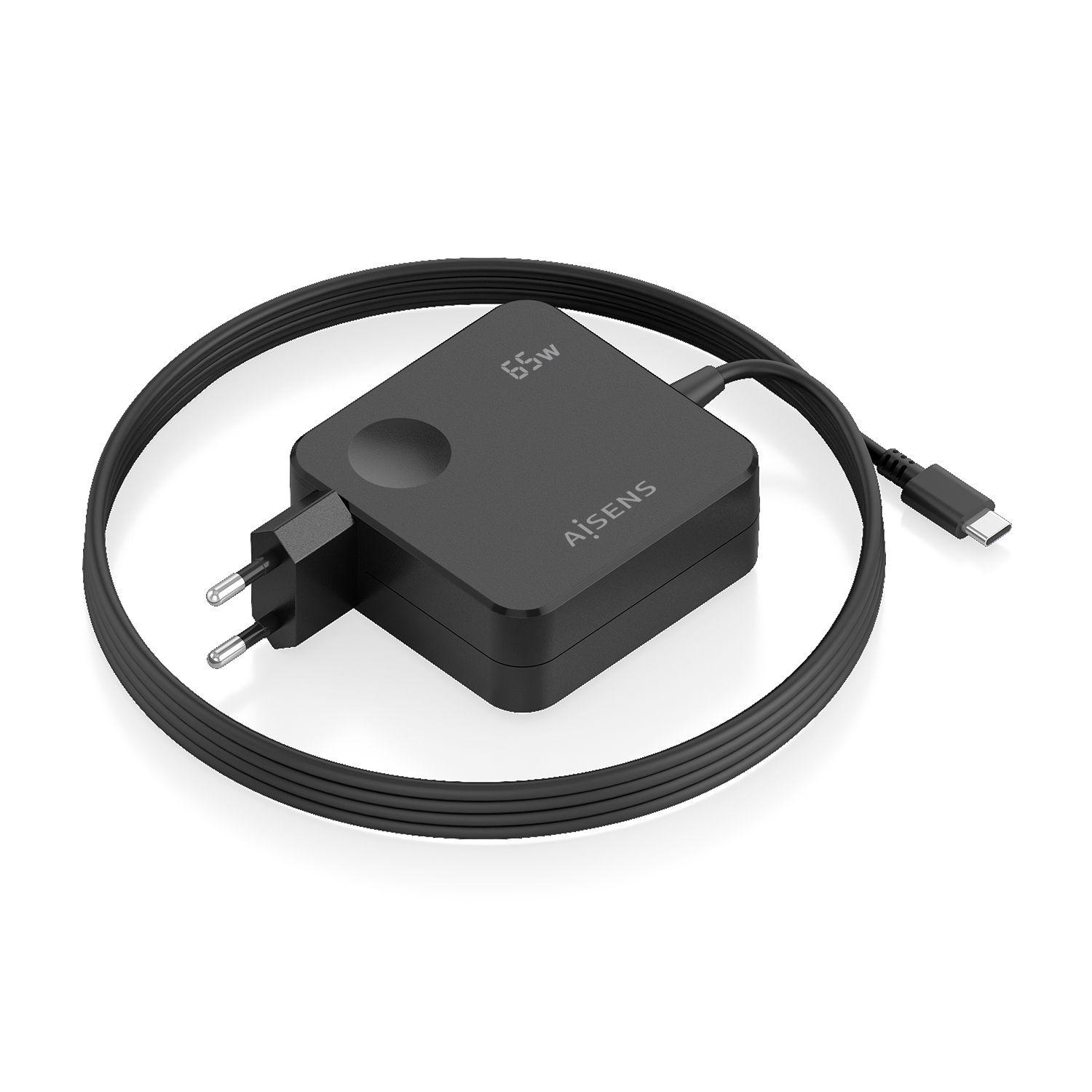 Carregador de Parede AISENS 1PD65WL80 (65 W - Preto)