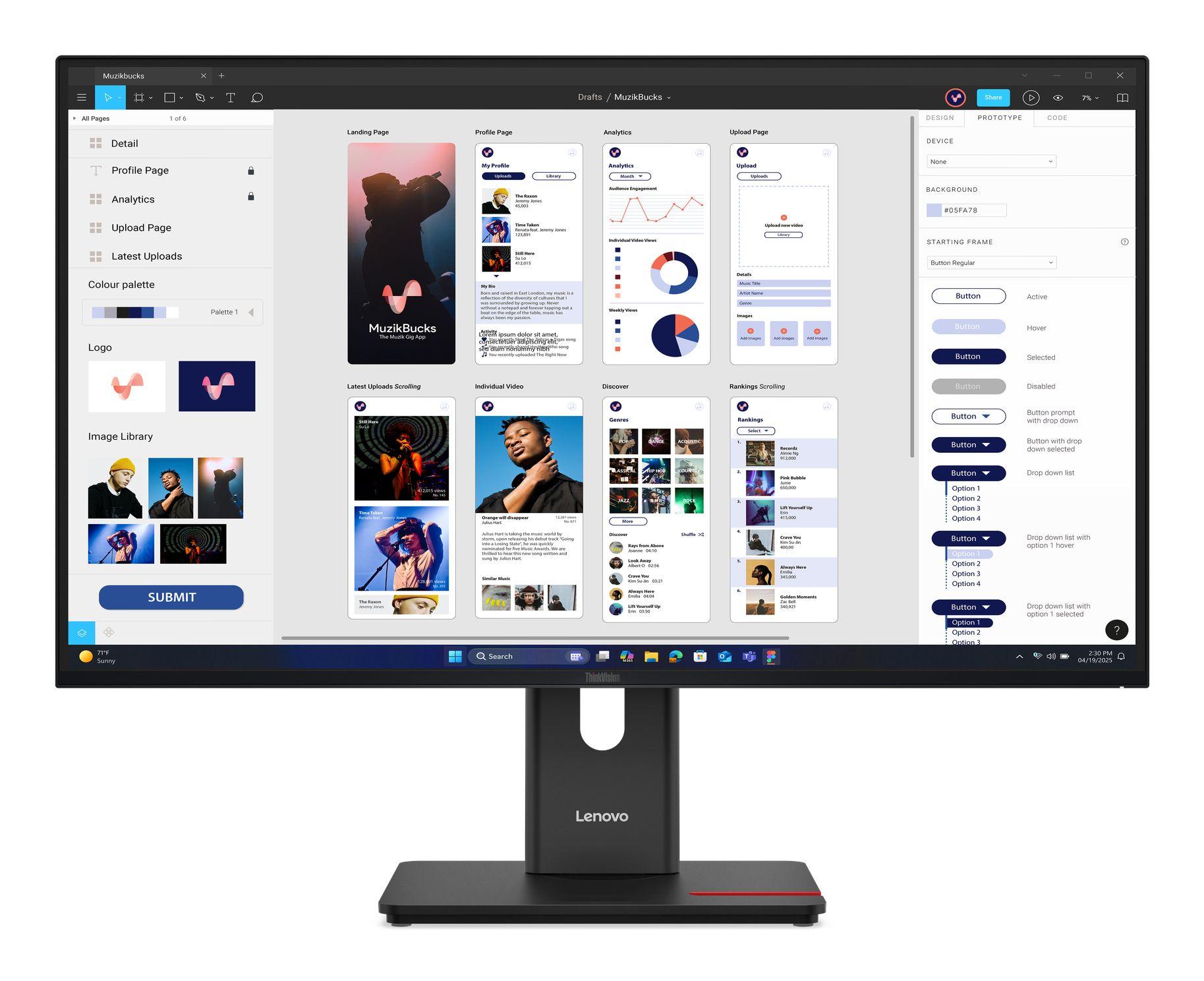 Monitor LENOVO ThinkVision T32UD-40 (31,5" - IPS - 60 Hz - Preto), miniatura 2