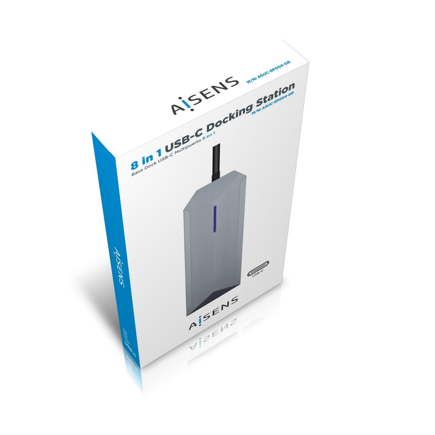 Dock USB-C AISENS ASUC-8P004-GR (0,15 m - Cinzento), miniatura 7