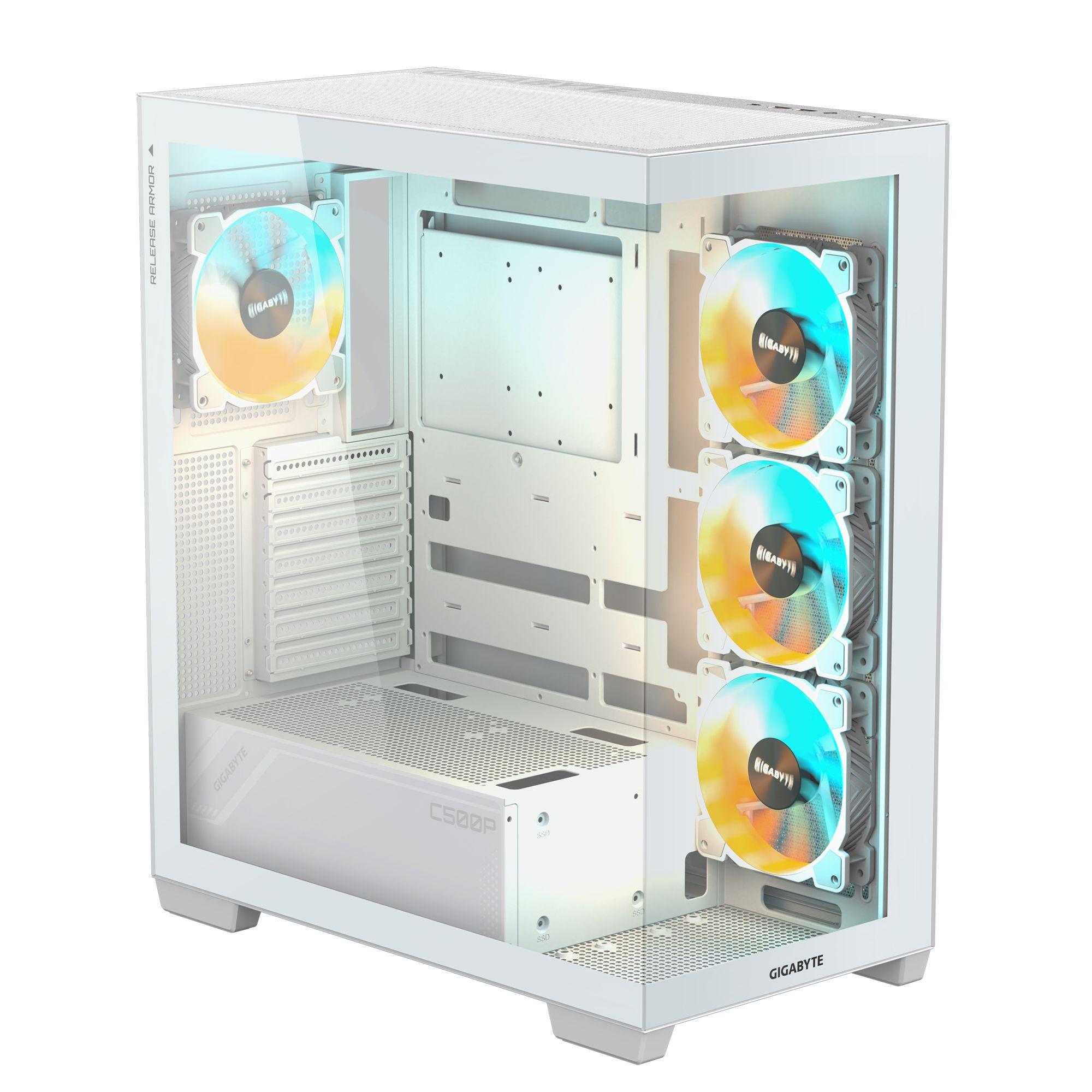 Caixa PC GIGABYTE C500 Panoramic Stealth (ATX, Mini-ATX, Mini-ITX - 2.5" - Vidro, Plástico, Aço - Branco) — miniatura 6