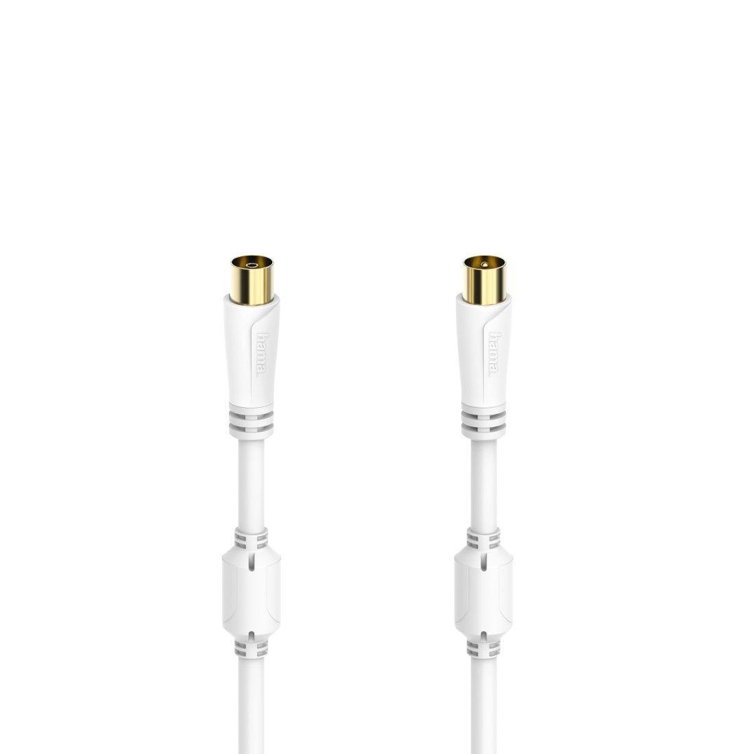 Cabo de Antena HAMA 00205248 (Coaxial Macho/Fêmea - 5 m - Branco)