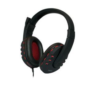 Headset LOGILINK HS0033 (Binaural - Com fios - Circum-aural - Preto/Vermelho)