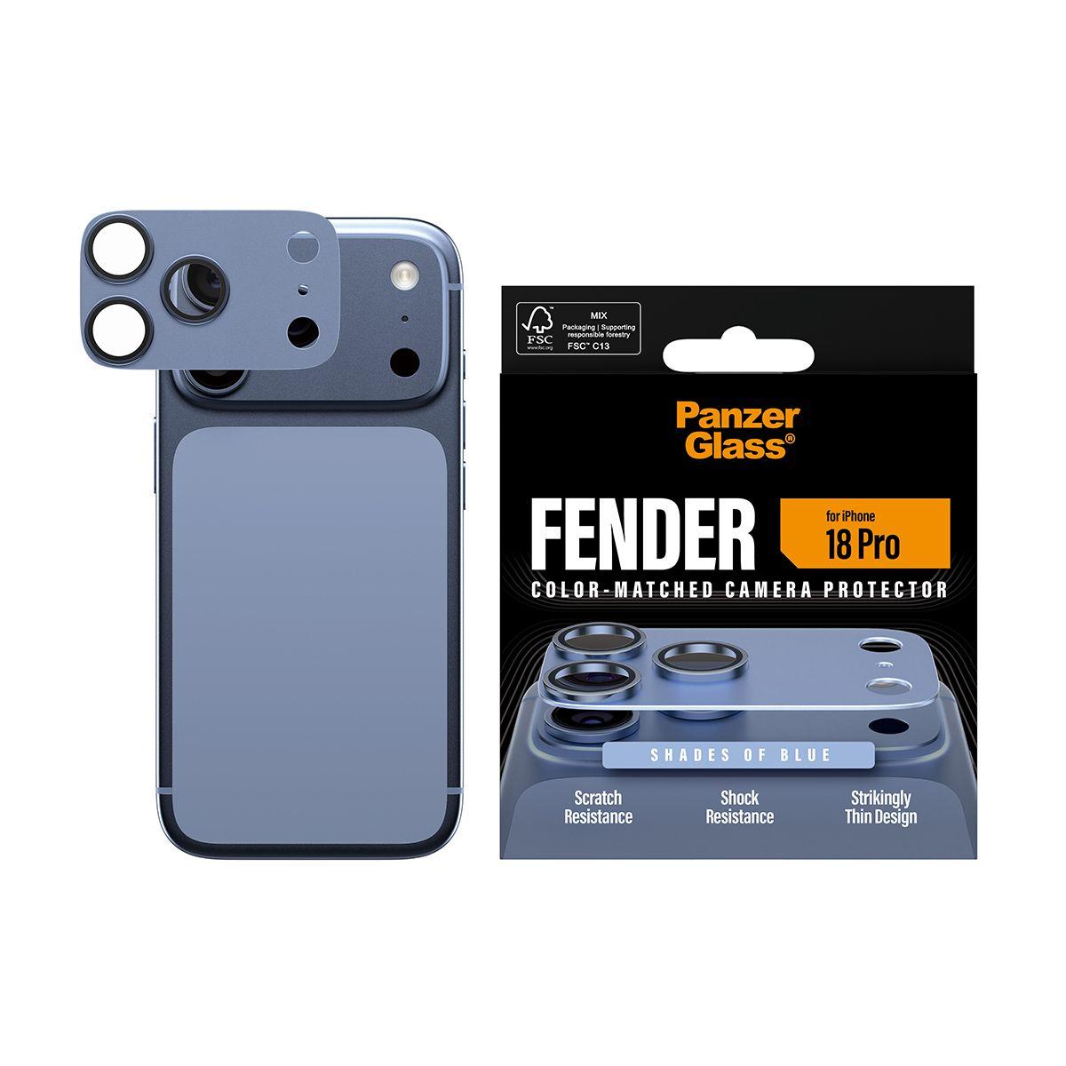 Protetor de Lentes de Câmara PANZERGLASS Fender Camera Protect para iPhone 18 Pro (Apple iPhone 18 Pro - Silicone - Azul), miniatura 2