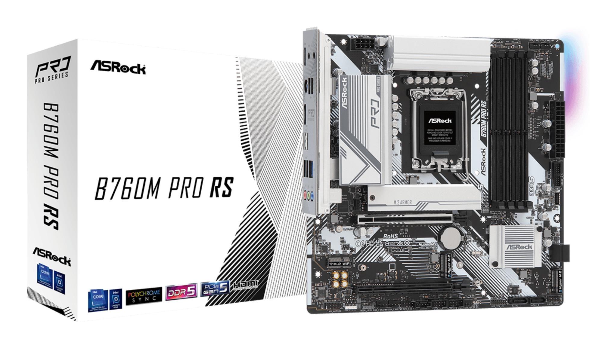 Motherboard ASROCK B760M Pro RS (LGA 1700 - Micro ATX - Duplo canal), miniatura 4