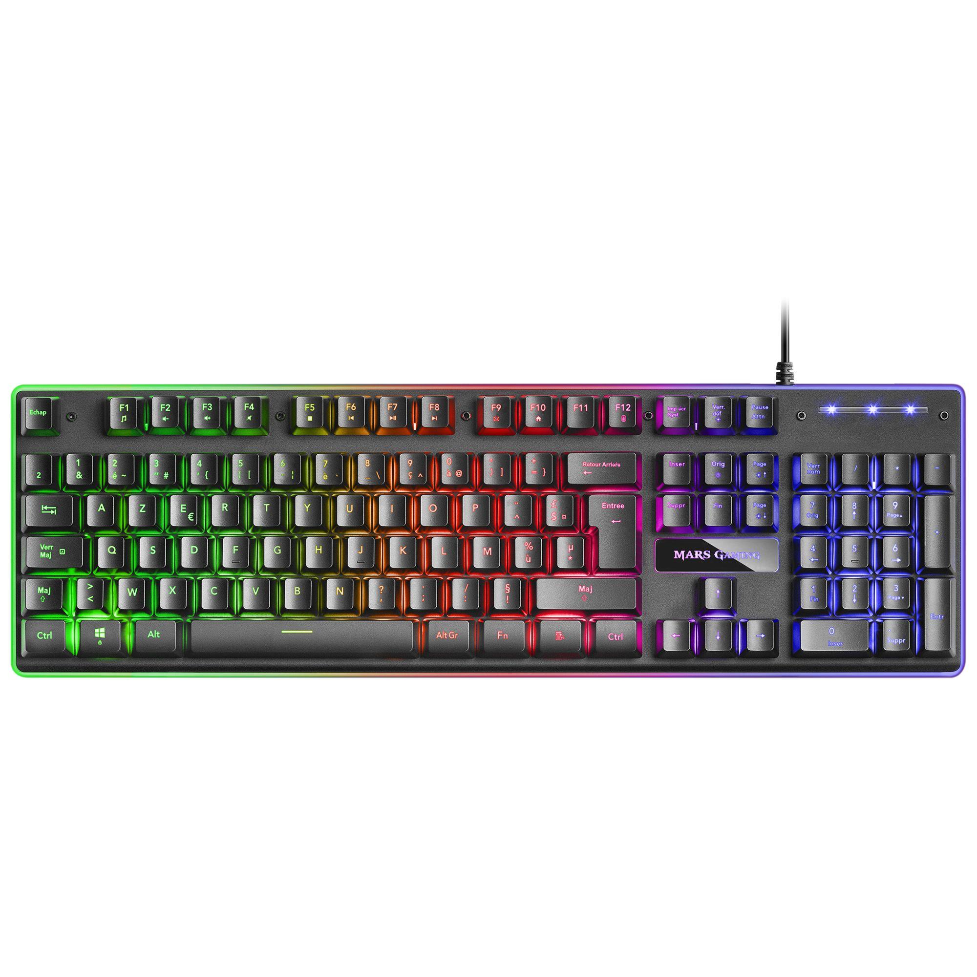 Teclado e Rato MARS GAMING MCPXBFR (Francês - Interruptor de membrana - Tamanho completo - Preto) — miniatura 2
