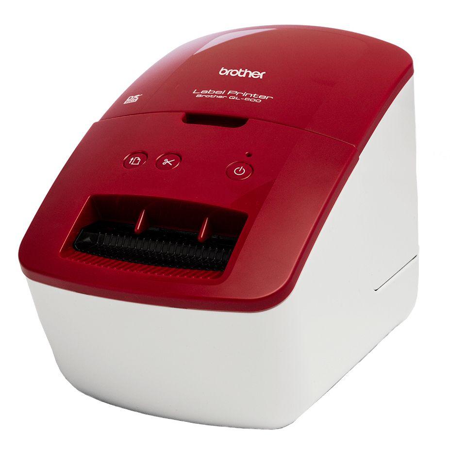Impressora de Etiquetas BROTHER QL-600R (Com fios - Vermelho e Branco), imagem 1