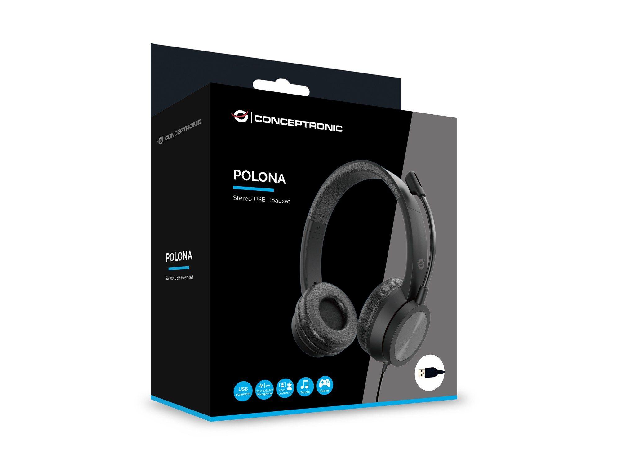 Auscultadores CONCEPTRONIC POLONA05B (Binaural - Com fios - Circumaural - Preto), miniatura 8