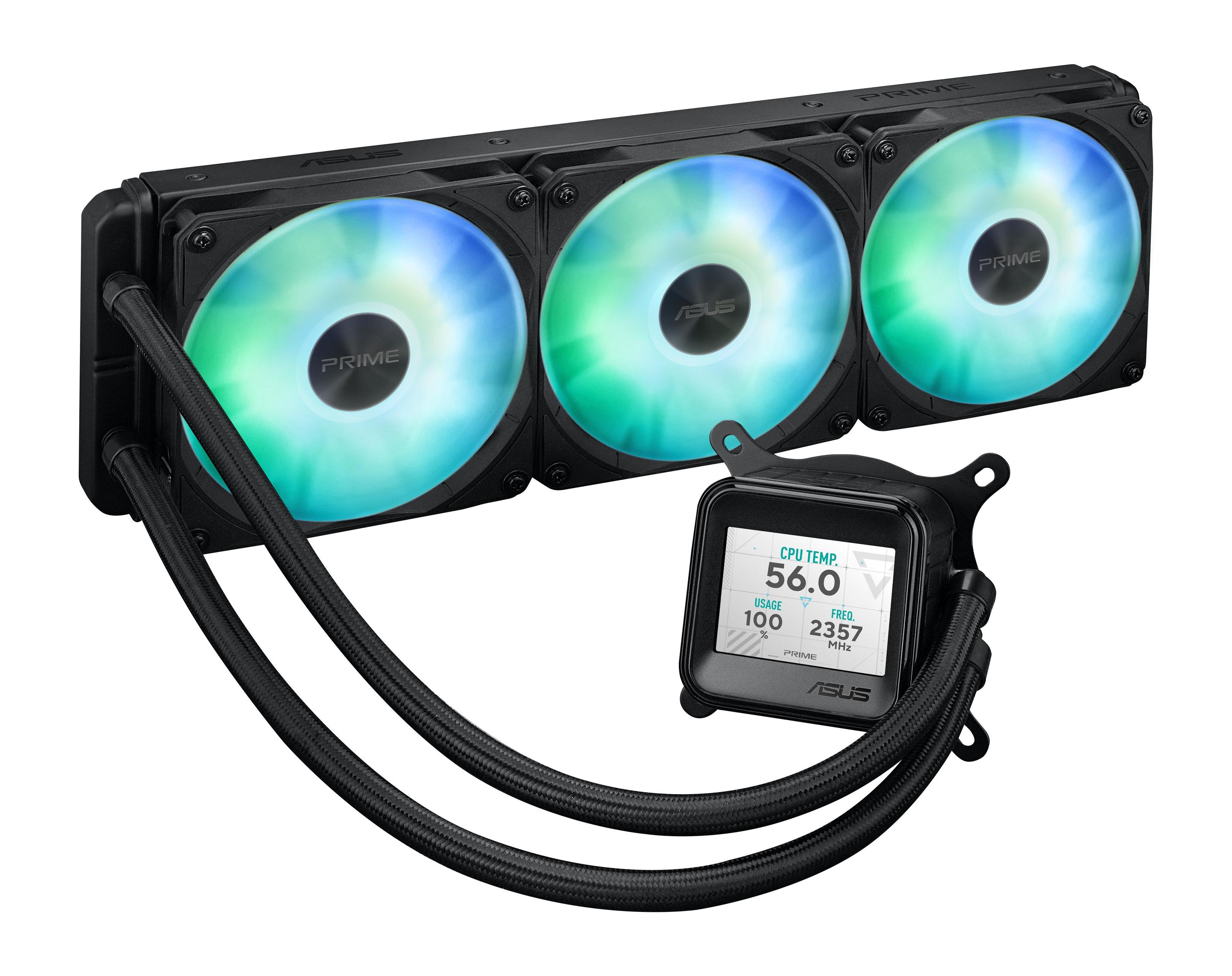 Sistema de Refrigeração Líquida Tudo-em-Um ASUS Prime LC 360 ARGB LCD (120 mm - 3 ventoinhas - 2500 RPM - Preto), miniatura 6