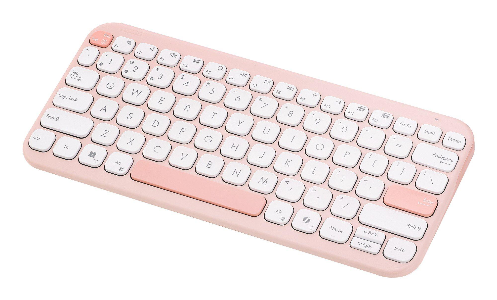 Teclado ASUS Marshmallow Keyboard KW100 (QWERTY, internacional - Teclas tesoura - 75% - Rosa), miniatura 3