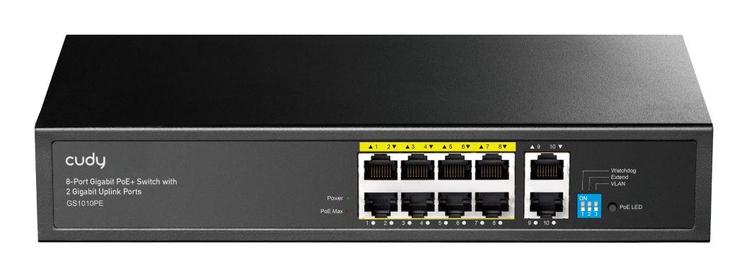 Switch CUDY GS1010PE (Gigabit Ethernet - 10,100,1000 Mbit/s - 0,25 MB - Preto)
