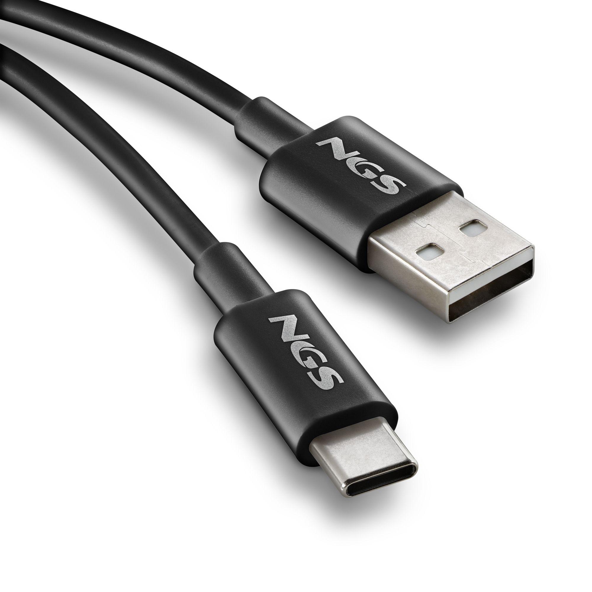 Cabo USB-A para USB-C NGS ZYRO-AC (1 m - USB C - USB A - Preto) — miniatura 3