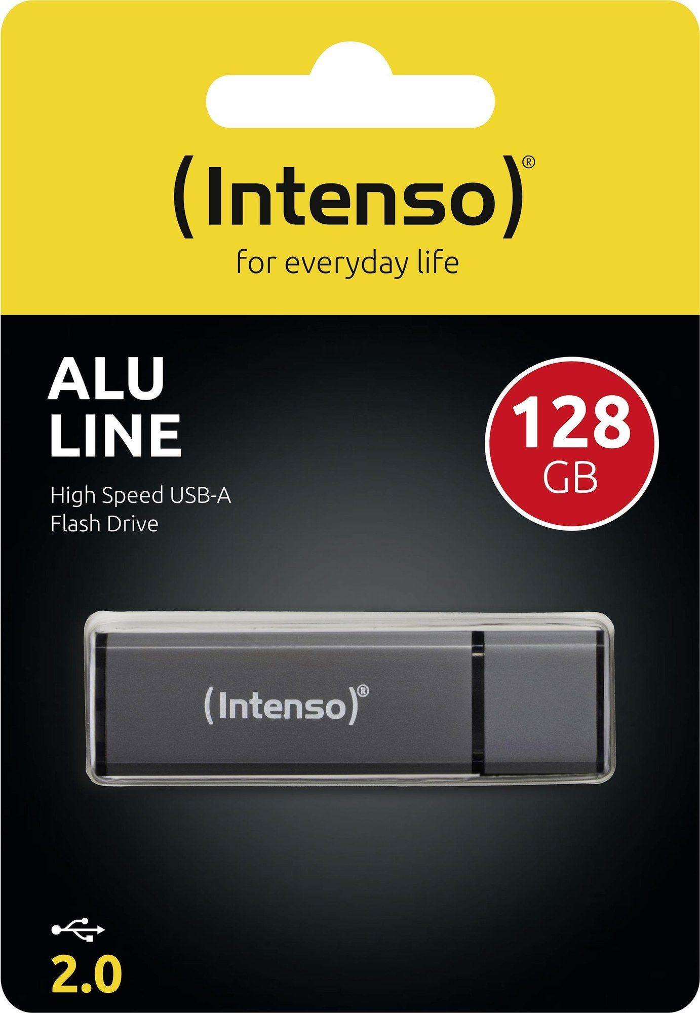 Pen USB INTENSO Alu Line 128GB (USB 2.0 de alta velocidade - 28 MB/s - Preto)