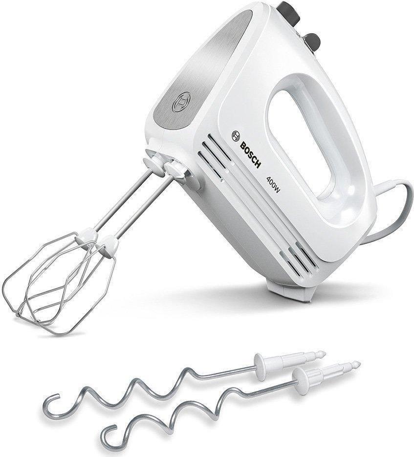 Batedeira Manual BOSCH CleverMix MFQ24200 (400 W - 0 l - Altura 15,3 cm - Branco e Aço Polido)