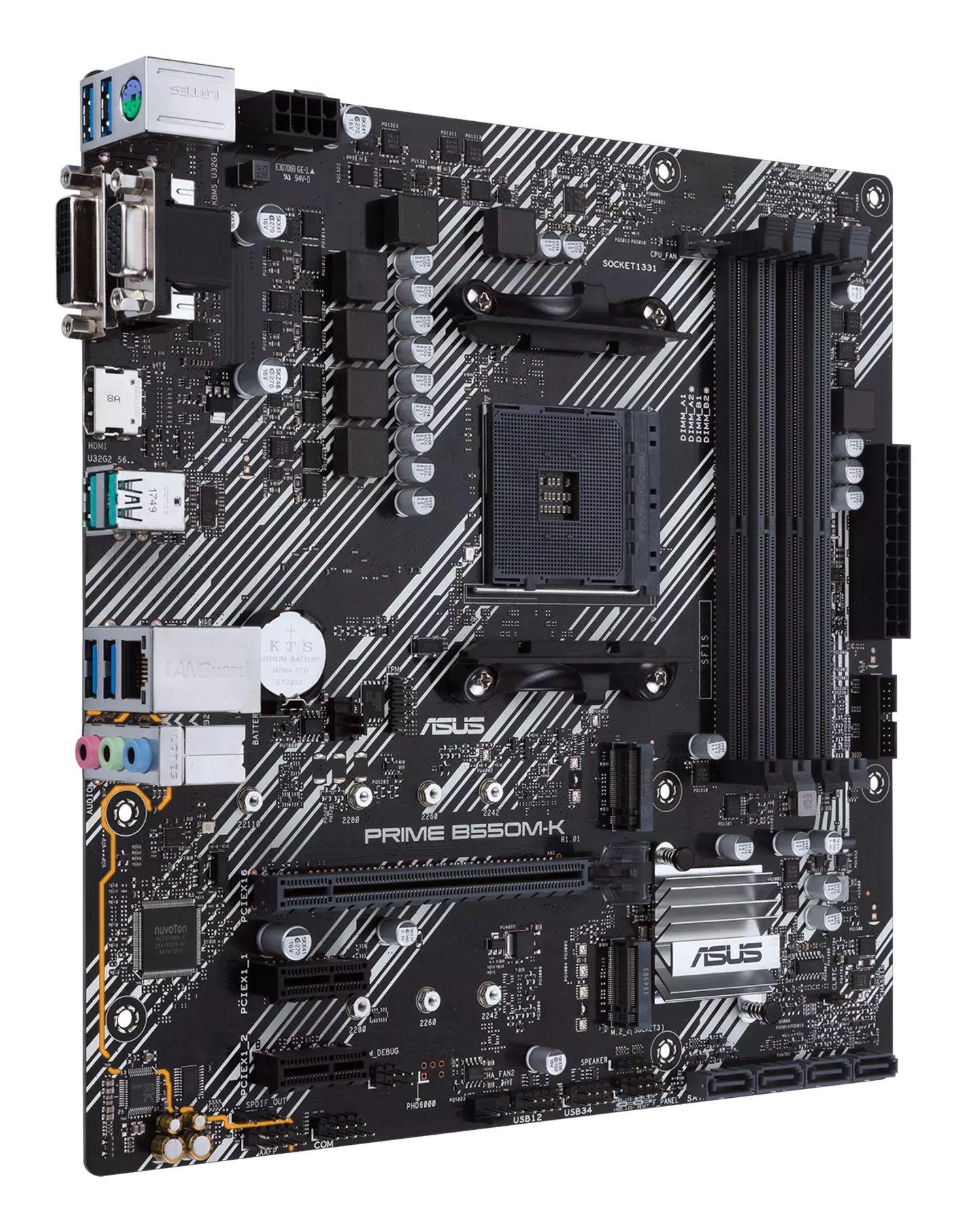 Motherboard ASUS Prime B550M-K (AM4 - AMD Ryzen 3000 Series - micro ATX - Preto), miniatura 2