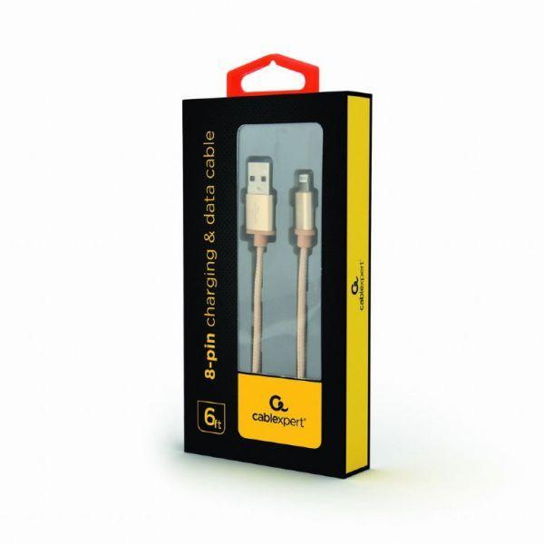 Cabo USB-A para Lightning GEMBIRD CCB-MUSB2B-AMLM-6-G (1,8 m - USB A - Dourado) — miniatura 2